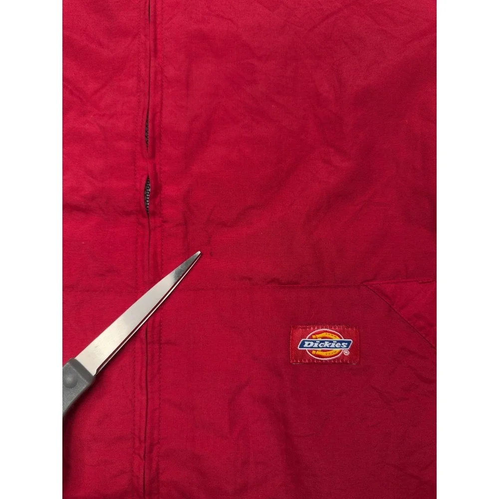 Dickies Red Zip Front Windbreaker Jacket Medium Nylon Workwear‎